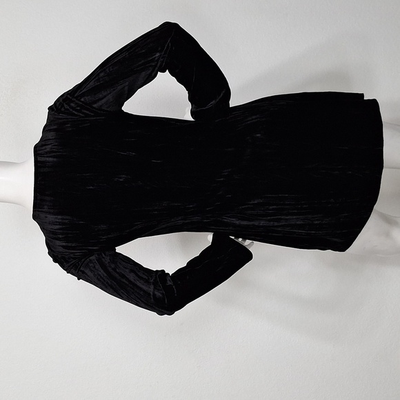 Emory Park Black Crushed Velvet Romantic Whimsigoth Witchy Mini Dress Size S - Picture 6 of 12